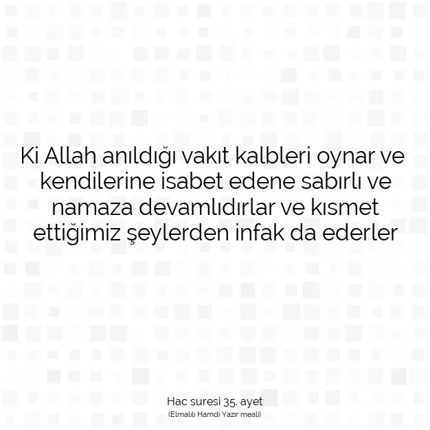 Ayetbul | Kuran Mealleri | Quran | Hac suresi 35. ayet