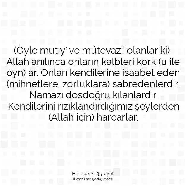 Ayetbul | Kuran Mealleri | Quran | Hac suresi 35. ayet