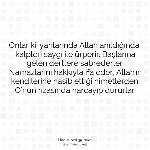 Ayetbul | Kuran Mealleri | Quran | Hac suresi 35. ayet