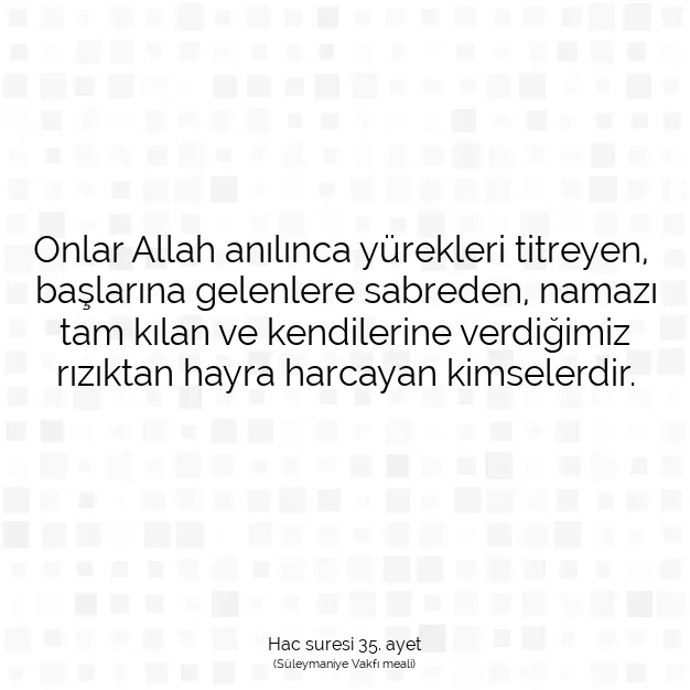 Ayetbul | Kuran Mealleri | Quran | Hac suresi 35. ayet