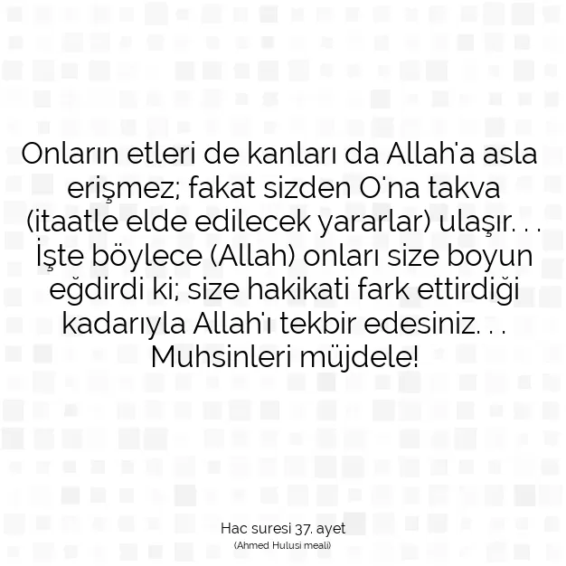 Ayetbul | Kuran Mealleri | Quran | Hac suresi 37. ayet