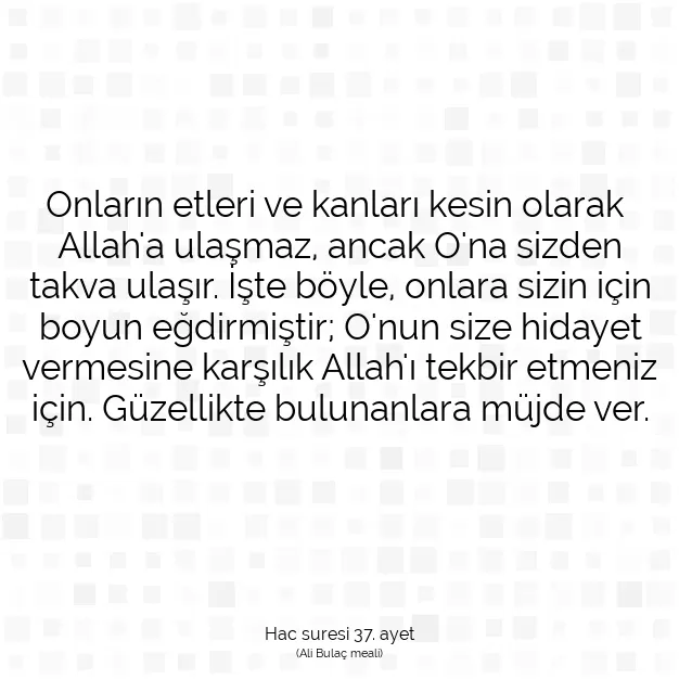 Ayetbul | Kuran Mealleri | Quran | Hac suresi 37. ayet