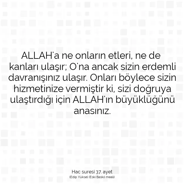 Ayetbul | Kuran Mealleri | Quran | Hac suresi 37. ayet