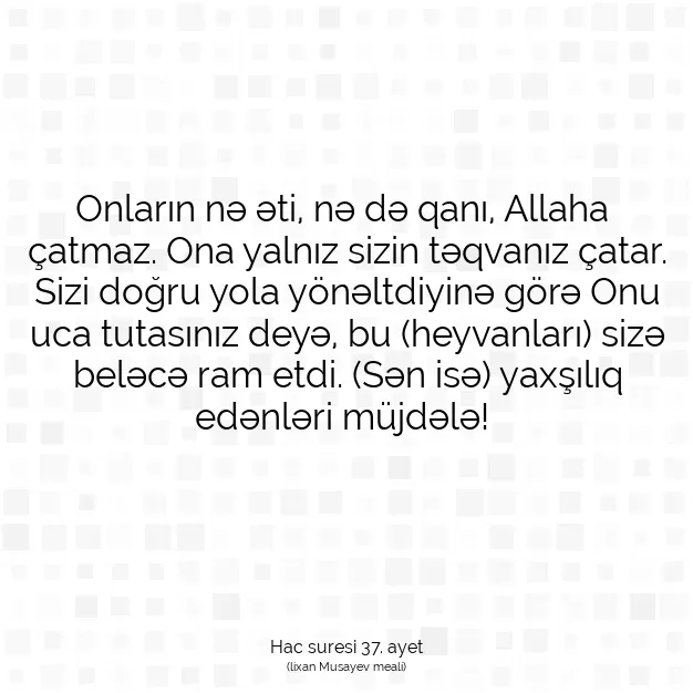 Ayetbul | Kuran Mealleri | Quran | Hac suresi 37. ayet