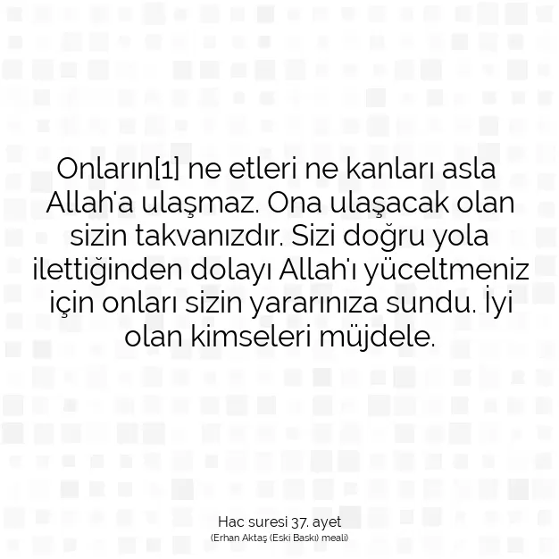 Ayetbul | Kuran Mealleri | Quran | Hac suresi 37. ayet