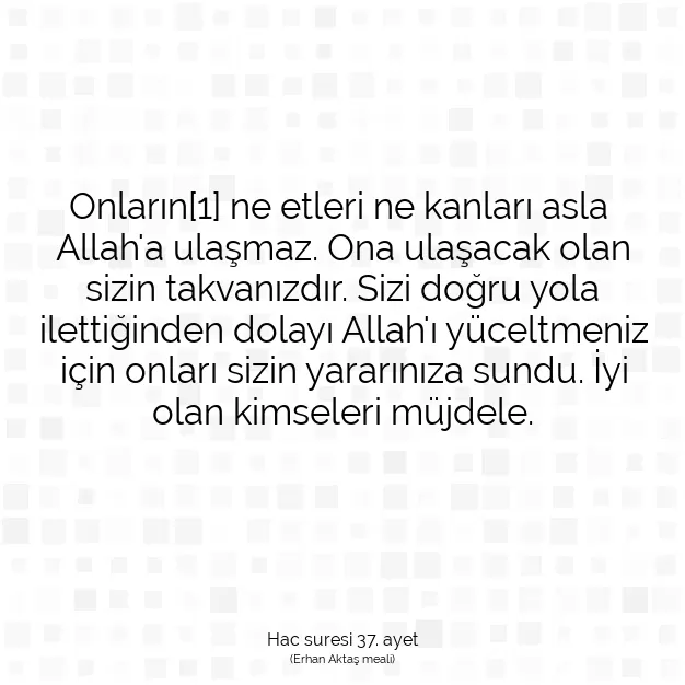 Ayetbul | Kuran Mealleri | Quran | Hac suresi 37. ayet