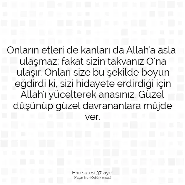 Ayetbul | Kuran Mealleri | Quran | Hac suresi 37. ayet