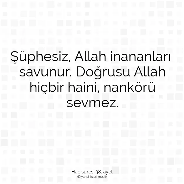 Ayetbul | Kuran Mealleri | Quran | Hac suresi 38. ayet