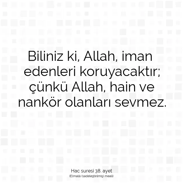 Ayetbul | Kuran Mealleri | Quran | Hac suresi 38. ayet