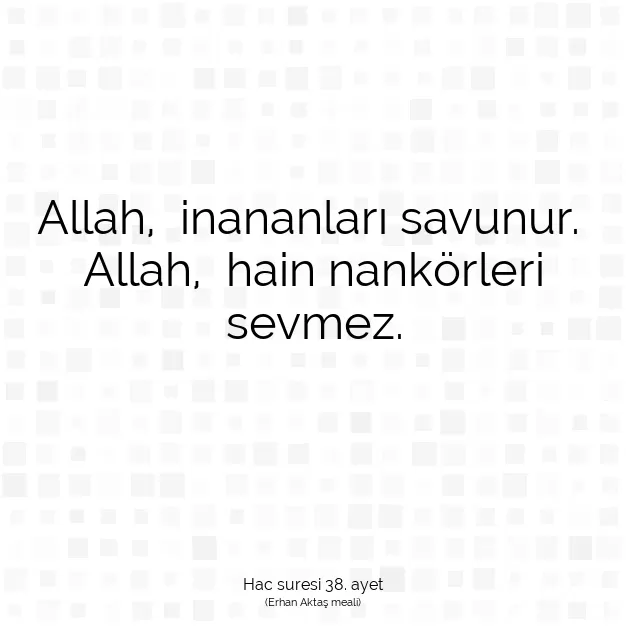 Ayetbul | Kuran Mealleri | Quran | Hac suresi 38. ayet