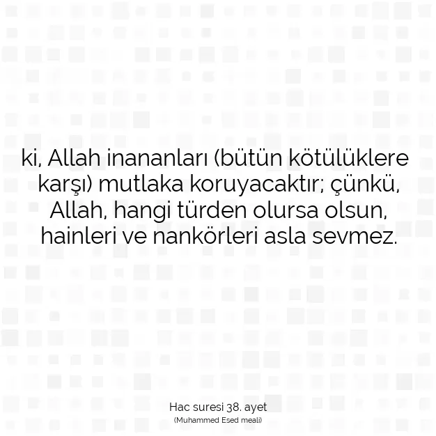 Ayetbul | Kuran Mealleri | Quran | Hac suresi 38. ayet