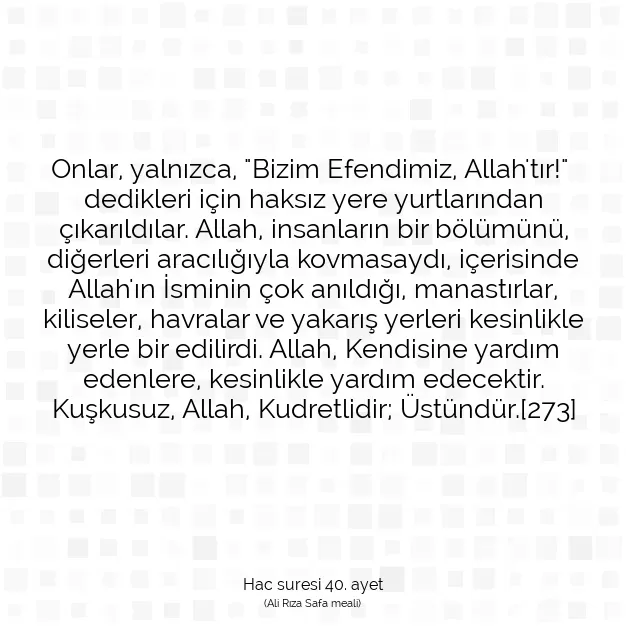 Ayetbul | Kuran Mealleri | Quran | Hac suresi 40. ayet