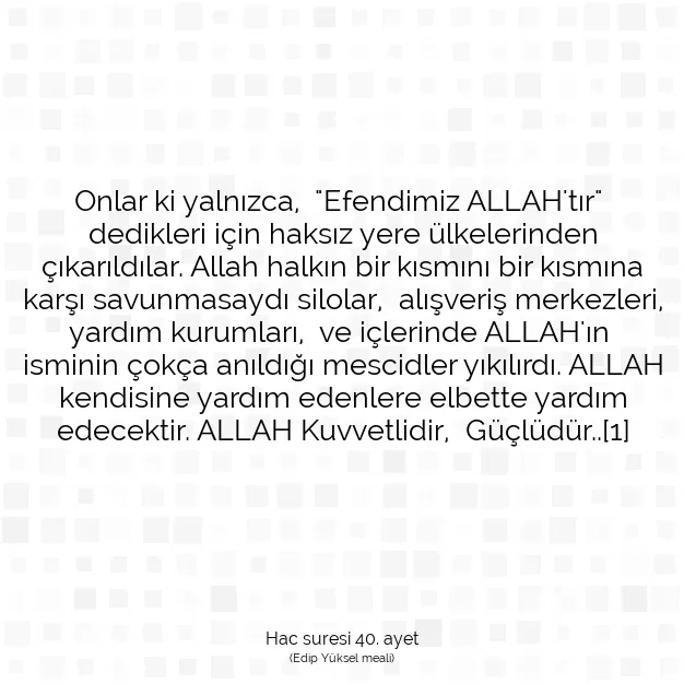 Ayetbul | Kuran Mealleri | Quran | Hac suresi 40. ayet