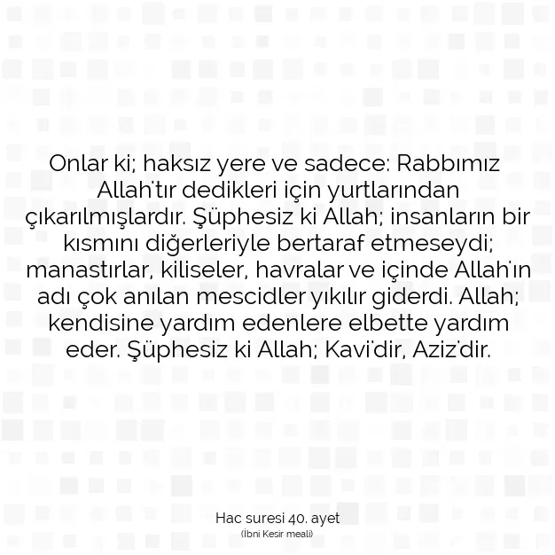 Ayetbul | Kuran Mealleri | Quran | Hac suresi 40. ayet