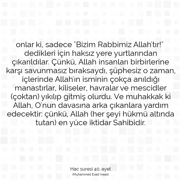 Ayetbul | Kuran Mealleri | Quran | Hac suresi 40. ayet