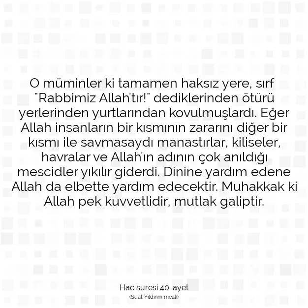 Ayetbul | Kuran Mealleri | Quran | Hac suresi 40. ayet