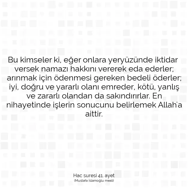 Ayetbul | Kuran Mealleri | Quran | Hac suresi 41. ayet