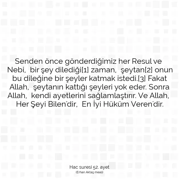 Ayetbul | Kuran Mealleri | Quran | Hac suresi 52. ayet