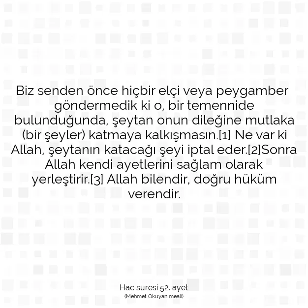 Ayetbul | Kuran Mealleri | Quran | Hac suresi 52. ayet