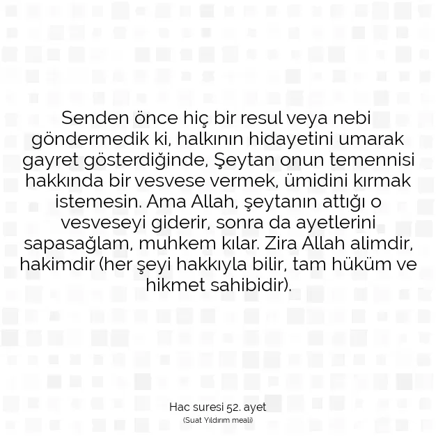 Ayetbul | Kuran Mealleri | Quran | Hac suresi 52. ayet