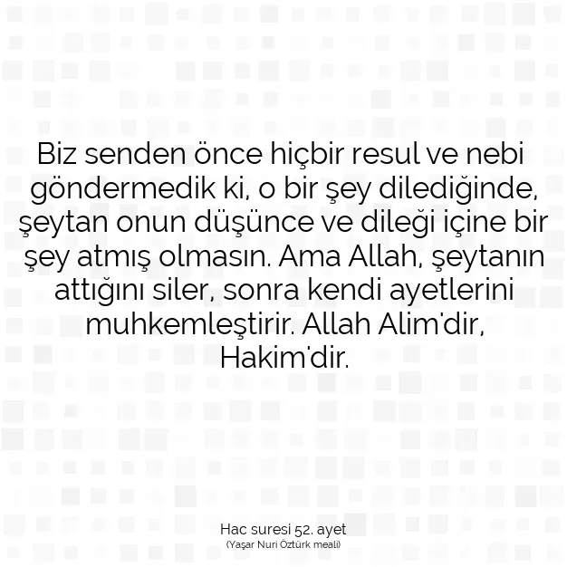 Ayetbul | Kuran Mealleri | Quran | Hac suresi 52. ayet