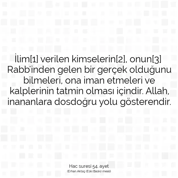 Ayetbul | Kuran Mealleri | Quran | Hac suresi 54. ayet