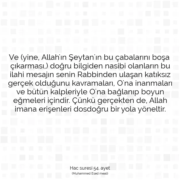 Ayetbul | Kuran Mealleri | Quran | Hac suresi 54. ayet