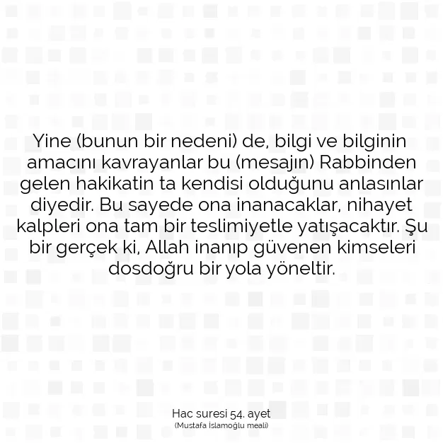 Ayetbul | Kuran Mealleri | Quran | Hac suresi 54. ayet