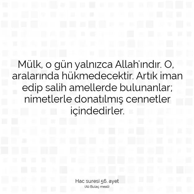 Ayetbul | Kuran Mealleri | Quran | Hac suresi 56. ayet