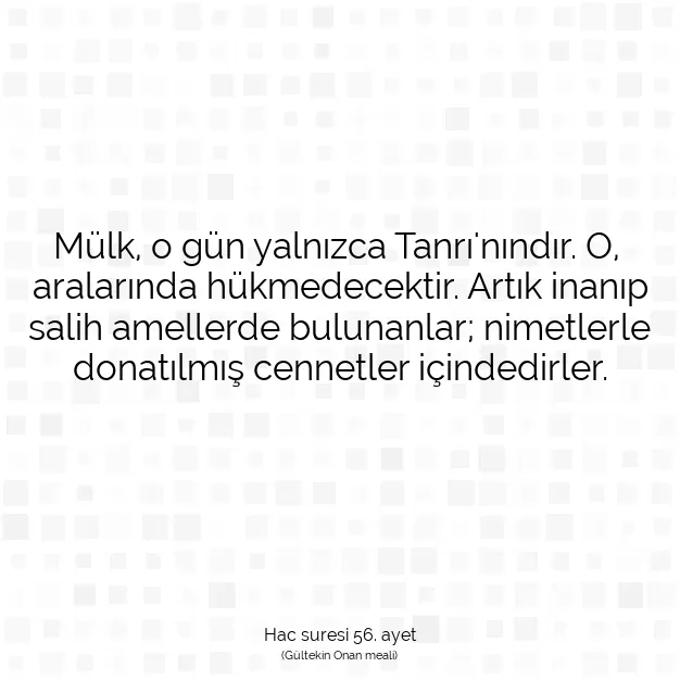 Ayetbul | Kuran Mealleri | Quran | Hac suresi 56. ayet