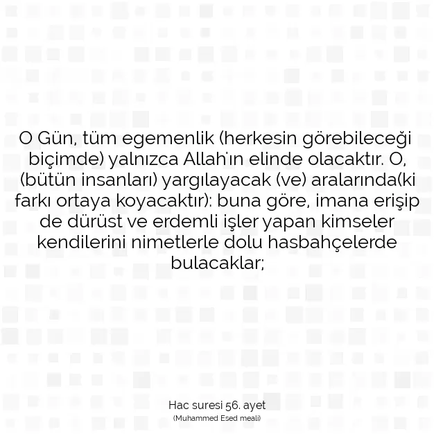 Ayetbul | Kuran Mealleri | Quran | Hac suresi 56. ayet