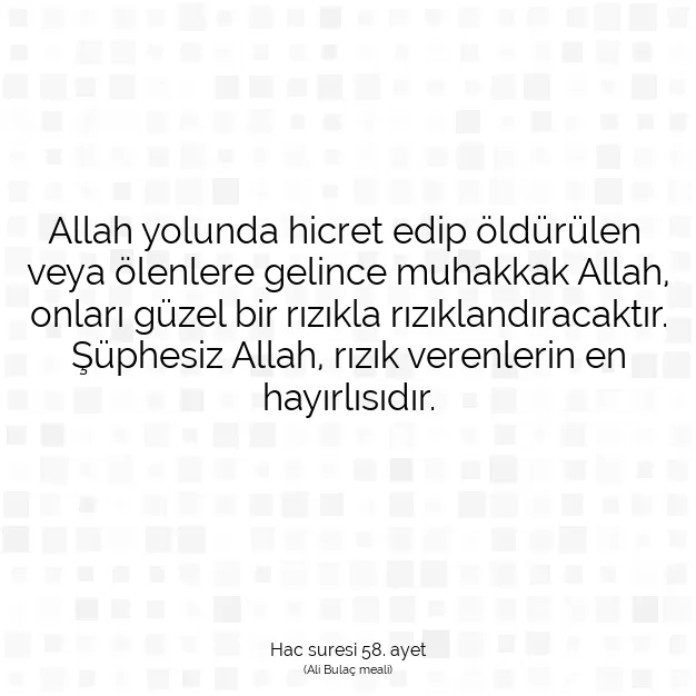 Ayetbul | Kuran Mealleri | Quran | Hac suresi 58. ayet