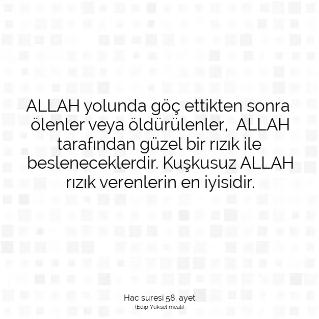 Ayetbul | Kuran Mealleri | Quran | Hac suresi 58. ayet