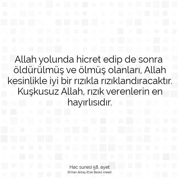 Ayetbul | Kuran Mealleri | Quran | Hac suresi 58. ayet