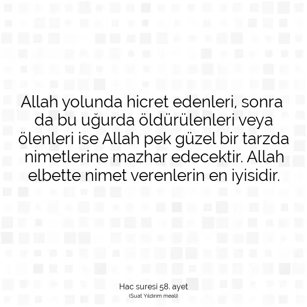 Ayetbul | Kuran Mealleri | Quran | Hac suresi 58. ayet