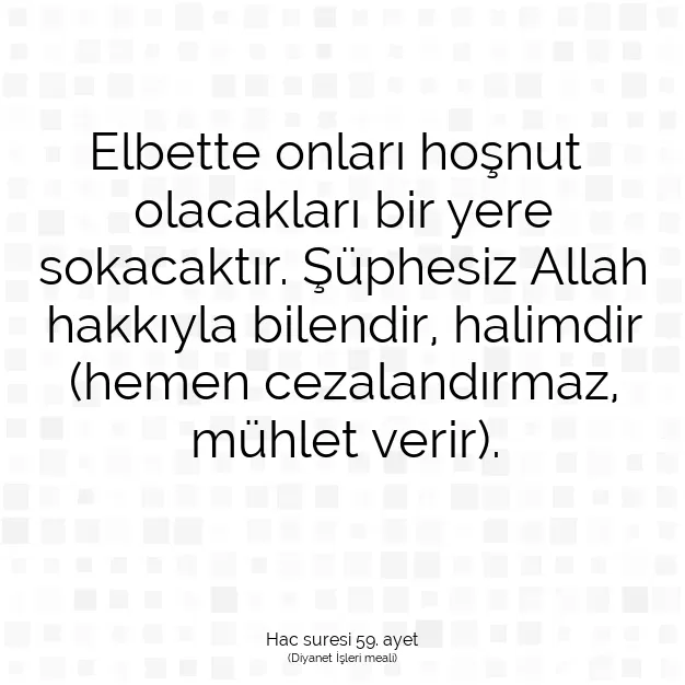 Ayetbul | Kuran Mealleri | Quran | Hac suresi 59. ayet