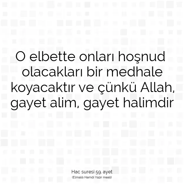 Ayetbul | Kuran Mealleri | Quran | Hac suresi 59. ayet