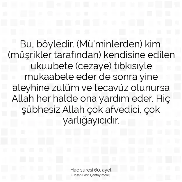 Ayetbul | Kuran Mealleri | Quran | Hac suresi 60. ayet