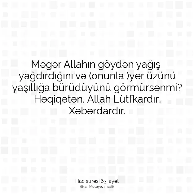 Ayetbul | Kuran Mealleri | Quran | Hac suresi 63. ayet