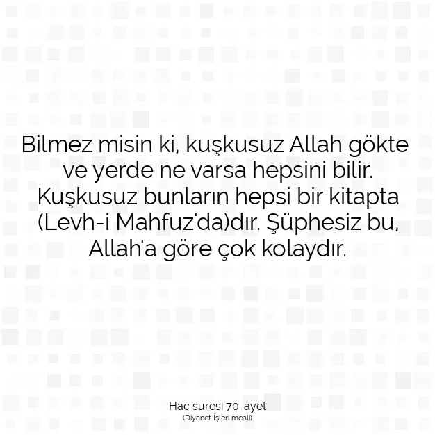 Ayetbul | Kuran Mealleri | Quran | Hac suresi 70. ayet