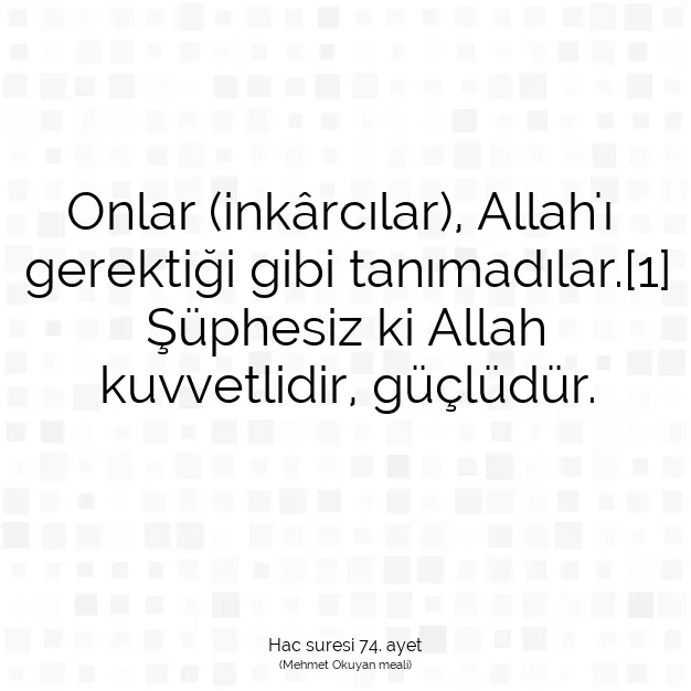 Ayetbul | Kuran Mealleri | Quran | Hac suresi 74. ayet