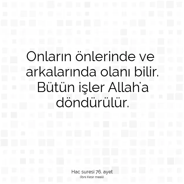 Ayetbul | Kuran Mealleri | Quran | Hac suresi 76. ayet