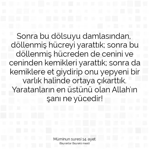 Ayetbul | Kuran Mealleri | Quran | Müminun suresi 14. ayet