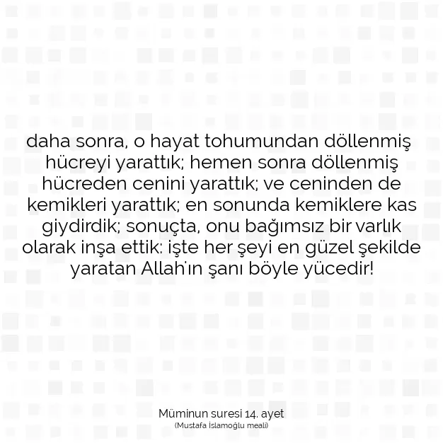 Ayetbul | Kuran Mealleri | Quran | Müminun suresi 14. ayet