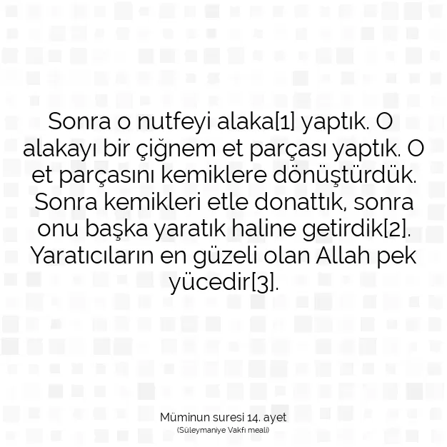 Ayetbul | Kuran Mealleri | Quran | Müminun suresi 14. ayet