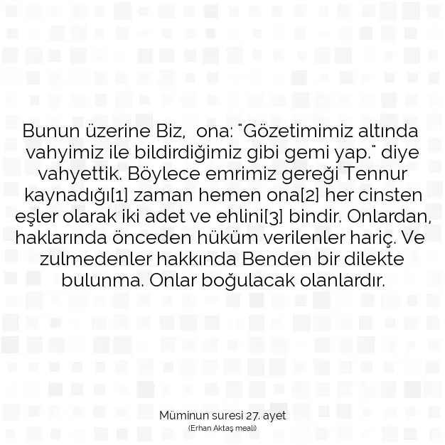 Ayetbul | Kuran Mealleri | Quran | Müminun suresi 27. ayet