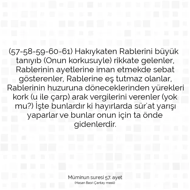 Ayetbul | Kuran Mealleri | Quran | Müminun suresi 57. ayet