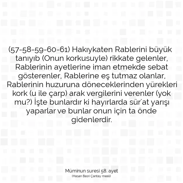 Ayetbul | Kuran Mealleri | Quran | Müminun suresi 58. ayet