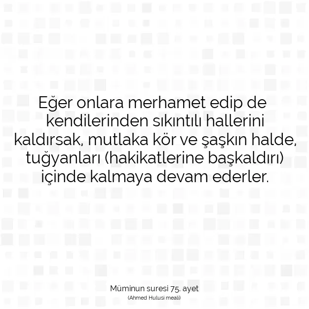 Ayetbul | Kuran Mealleri | Quran | Müminun suresi 75. ayet