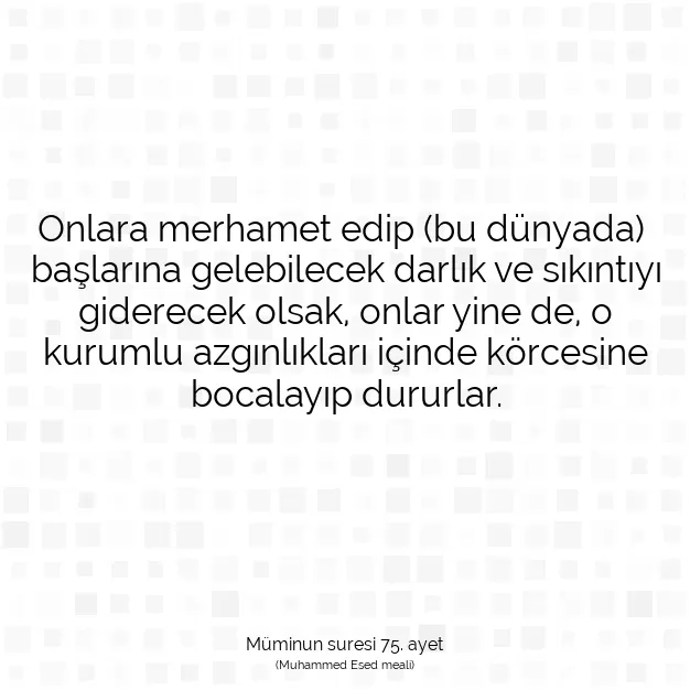 Ayetbul | Kuran Mealleri | Quran | Müminun suresi 75. ayet